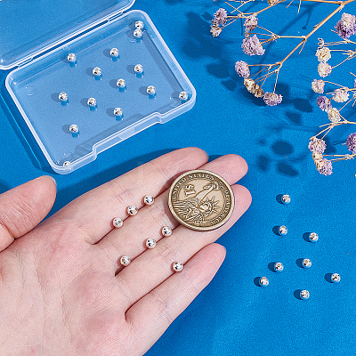 30Pcs 925 Sterling Silver Beads STER-AR0001-18A-1