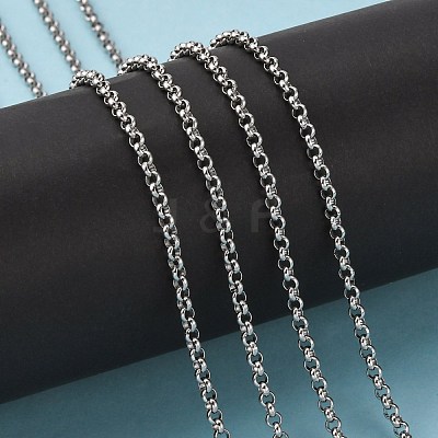 Tarnish Resistant 304 Stainless Steel Rolo Chains STAS-O076-02-1