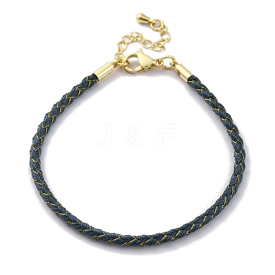Polyester Cord Braided Bracelet Makings MAK-Z003-01G-06-1