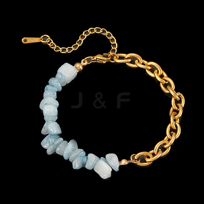 Daily Fashion Natural Aquamarine Chip Beaded Bracelets FS-WG13CD5-05-1