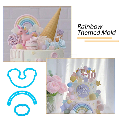 Plastic Rainbow & Cloud Fondant Cutter Set DIY-FH0006-07-1