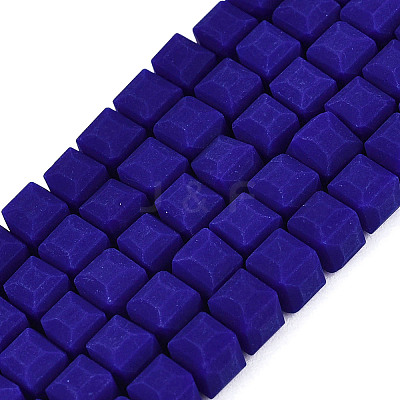 Opaque Frosted Glass Beads Strands GLAA-N072-01A-B10-1