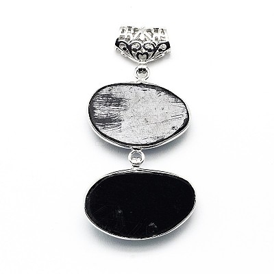 Brass Abalone Shell Oval Big Pendants SSHEL-F0006-04-1