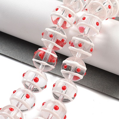 Glass with Enamel Beads Strands GLAA-M047-01F-1