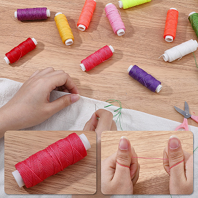 12 Rolls 12 Colors Round Waxed Polyester Twisted Cord YC-CL0001-03A-1