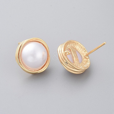 Brass Stud Earring Findings X-KK-S350-429-1