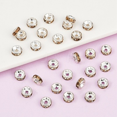 Brass Grade A Rhinestone Spacer Beads RB-A014-Z6mm-14S-1