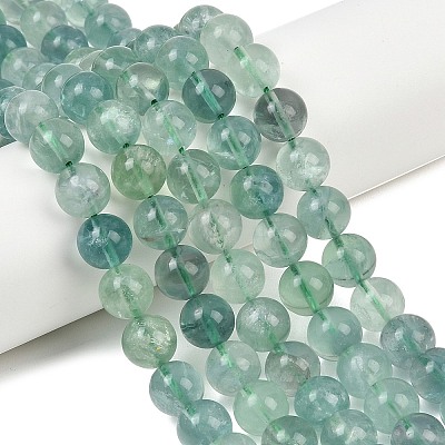 Natural Green Fluorite Beads Strands G-K340-A03-10mm-01-1