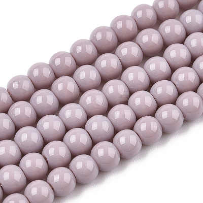 Opaque Solid Color Glass Beads Strands GLAA-T032-P4mm-07-1