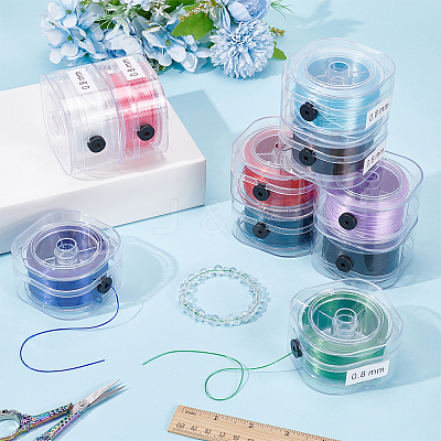 10Pcs 10 Colors Flat Elastic Crystal String Sets EW-UN0001-01-1