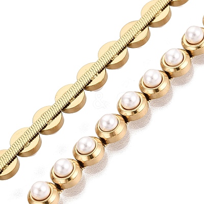 Stainless Steel & Plastic Pearl Tennis Bracelets for Women SA-CBACDF9-01G-1