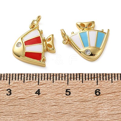 Brass Micro Pave Clear Cubic Zirconia Pendants KK-D221-25G-1