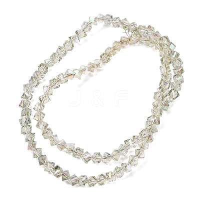 Electroplate Transparent Glass Beads Strands GL-CBA7A17-01A-14-1