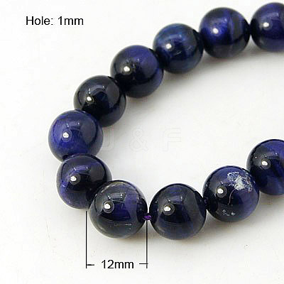 Natural Blue Tiger Eye Beads Strands X-G-G099-12mm-13-1