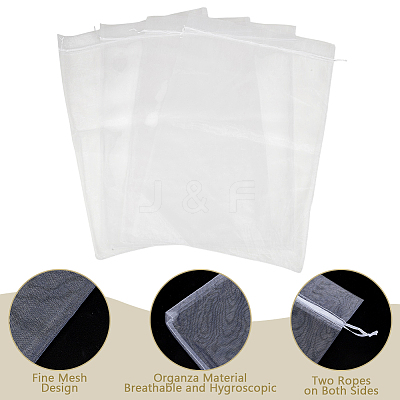 50Pcs Organza Packing Drawstring Bags ABAG-DR0001-11B-1