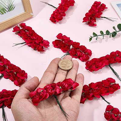 144Pcs Paper Artificial Rose Flower DIY-SP0005-95B-1