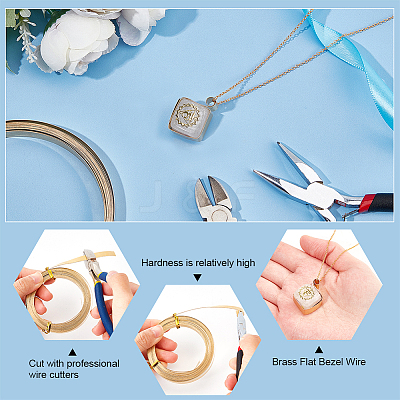 Brass Flat Bezel Wire CWIR-WH0001-C01-1