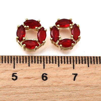Brass Micro Pave Cubic Zirconia Beads KK-F913-02G-1