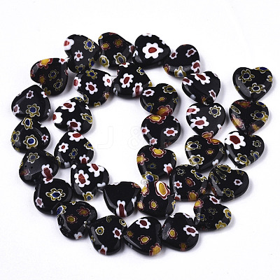 Handmade Millefiori Lampwork Beads Strands X-LAMP-N023-001B-1