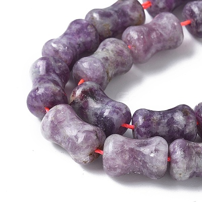 Natural Lepidolite/Purple Mica Stone Beads Strands G-M445-B02-01-1