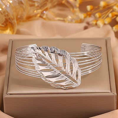 304 Stainless Steel Multi-strand Cuff Bangles WGC4236-02-1