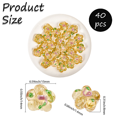 40Pcs Handmade Lampwork Beads LAMP-PA0001-11B-1