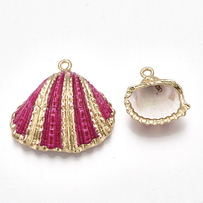 Spray Paint & Electroplate Sea Shell Pendants SSHEL-S262-09-1