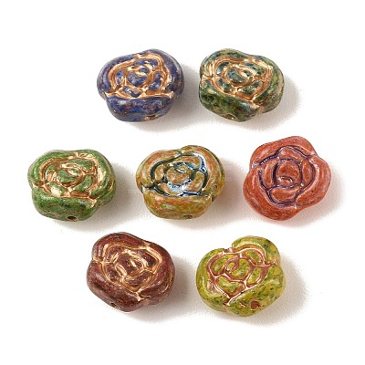 Baking Paint Glass Beads DGLA-G004-01O-1