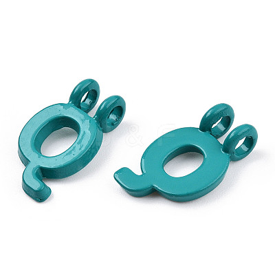 Rack Plating Spray Painted Alloy 2-Loop Link Pendants PALLOY-N176-01Q-1