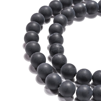 Dyed & Heated Natural Black Agate Beads Strands G-H1617-1