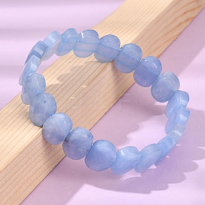 Oval Natural Malaysia Jade Beaded Stretch Bracelets G-P589-02A-01-1
