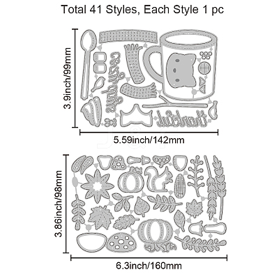 Autumn Theme Cup Carbon Steel Cutting Dies Stencils DIY-WH0309-2172-1