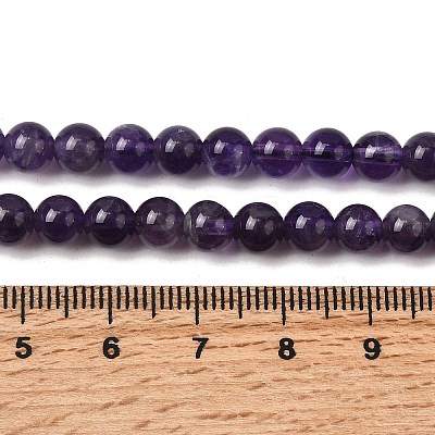 Natural Amethyst Beads Strands G-A274-C01-6mm-01-1