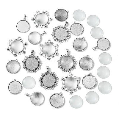 DIY Blank Tibetan Style Alloy Pendant Making Kit DIY-FS0005-76A-1