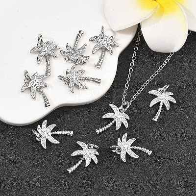 SHEGRACE Brass Micro Pave Clear Cubic Zirconia Pendants X-XGRQ2C103-409P-1