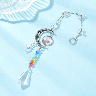 Glass Butterfly & Cone Hanging Suncatchers HJEW-JM04634-1