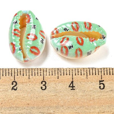 Printed Natural Shell Beads BSHE-G037-01A-1