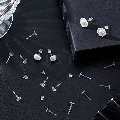 500Pcs Eco-Friendly Plastic Stud Earring Findings KY-SP0001-03B-1