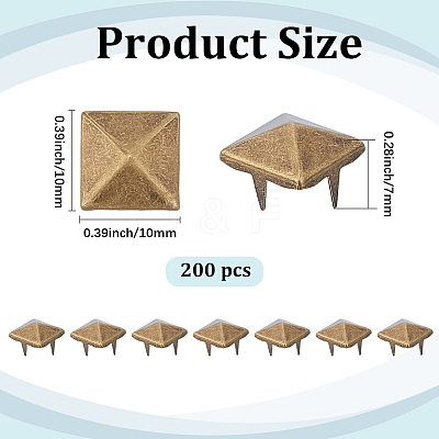 200Pcs Iron Studs Rivets IFIN-GF0001-63AB-1