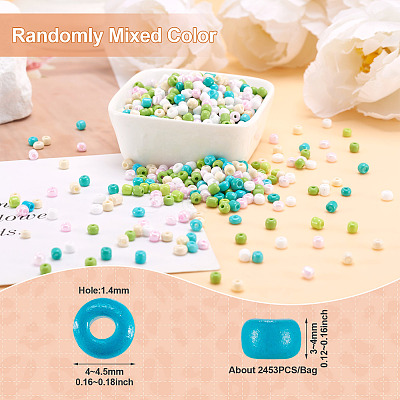 Opaque Glass Round Seed Beads GLAA-TAC0025-07B-03-1