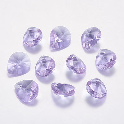 Faceted Glass Rhinestone Pendants RGLA-F053-E-371-1