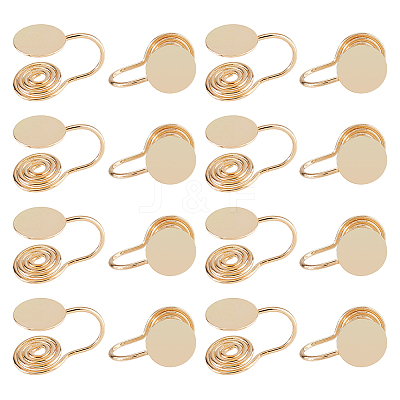 16Pcs Brass Spiral Pad Ear Cuff Findings EJEW-HS0001-24G-1