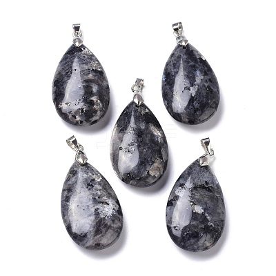 Natural Larvikite Pendants G-D084-01P-B06-1