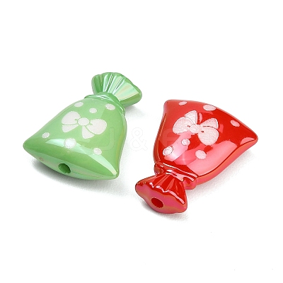 Plating Embossed Opaque Acrylic Beads AC-CBA49BC-04-1