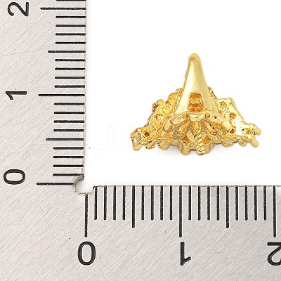 Rack Plating Brass Micro Pave Clear Cubic Zirconia Peg Bails KK-F876-24G-01-1