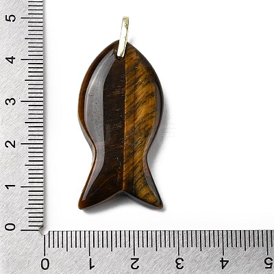 Natural Tiger Eye Pendants KK-D021-05E-G-1