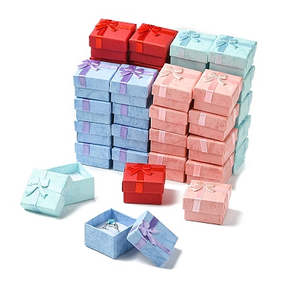 12Pcs Valentines Day Presents Packages Cardboard Ring Boxes CBOX-YW0001-04A-1
