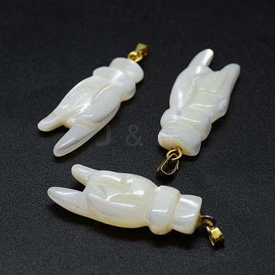 Shell Pendants SSHEL-E564-02G-1