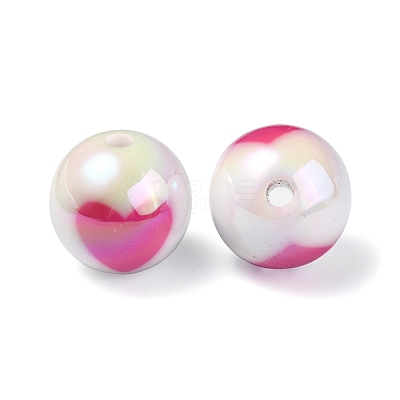 UV Plating Rainbow Iridescent Acrylic Beads X1-OACR-F004-09E-1