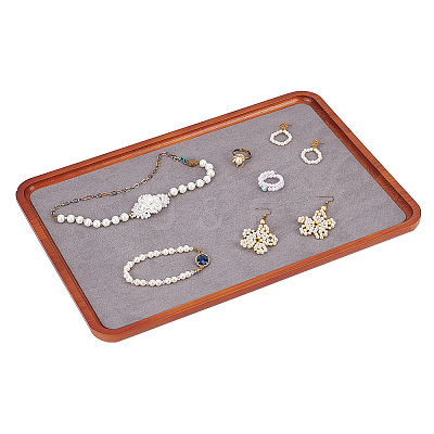 Rectangle Wooden with Velvet Jewelry Trays ODIS-WH0038-29-1